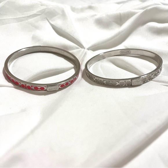 Coach Jewelry - 💚 Coach Signature C Bangle Bracelet, Orange Enamel & Silver. Beautiful pair!